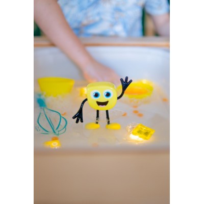 Glo Pals żółte Kostki Świecące w Wodzie – Zabawka Kąpielowa i Sensoryczna | 4 sztuki