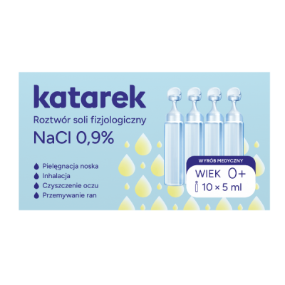Katarek Sól Fizjologiczna 10x5ml – Bezpieczny Roztwór do Nosa, Oczu i Inhalacji