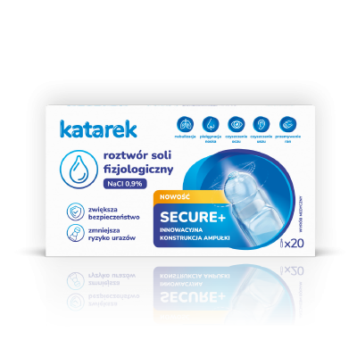 Katarek Secure+ 20x5ml – Innowacyjna Sól Fizjologiczna z Bezpieczną Ampułką