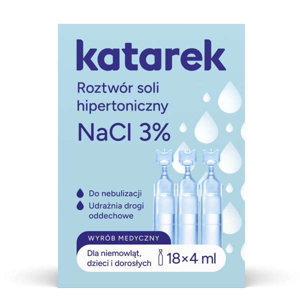 Katarek Sól Hipertoniczna 3% NaCl – 20x4 ml do Inhalacji i Udrożniania Dróg Oddechowych