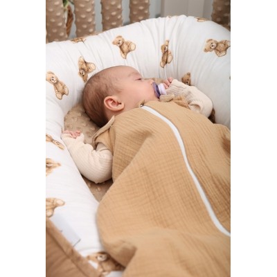 Regulowany Śpiworek Muślinowy 0m+ Cappuccino – Babymam DOUBLE LIGHT Regulowany Śpiworek Muślinowy 0m+ Cappuccino – Babymam DOUBLE LIGHT