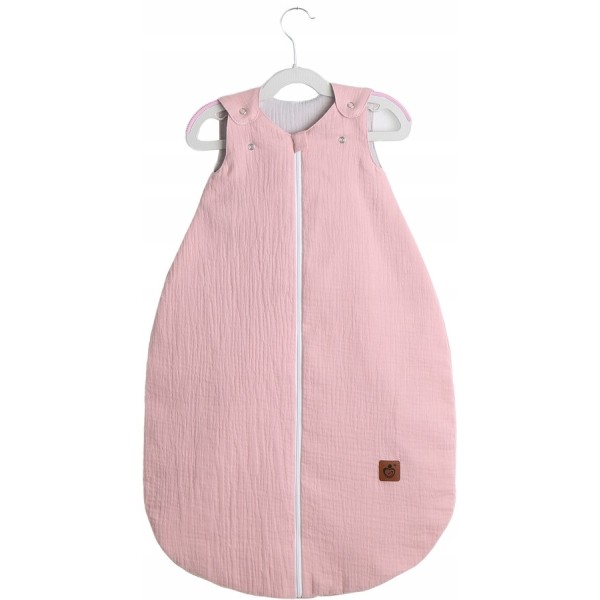 Regulowany śpiworek niemowlęcy 0m+ Babymam DOUBLE LIGHT muślinowy róż retro By4526