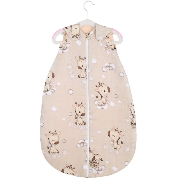 Regulowany śpiworek niemowlęcy 0m+ Babymam DOUBLE LIGHT muślinowy żyrafka zosia By3833