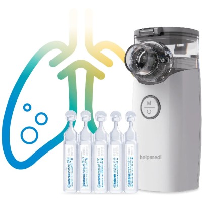 NebuCare MAX – bezprzewodowy nebulizator siateczkowy z 40 ampułkami soli Katarek