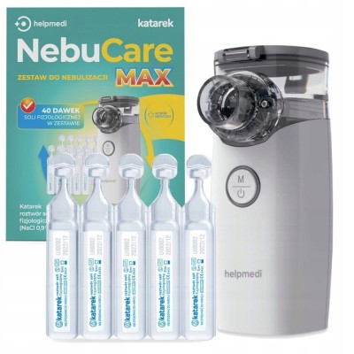 NebuCare MAX – bezprzewodowy nebulizator siateczkowy z 40 ampułkami soli Katarek