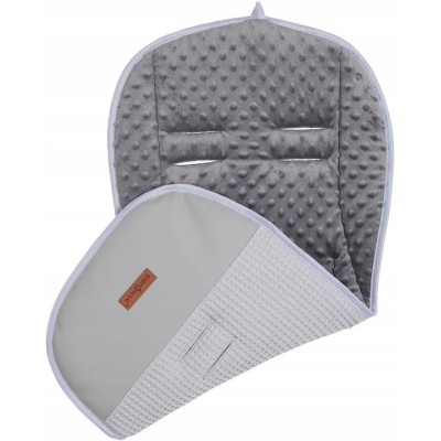 Dwustronna wkładka do wózka PREMIUM Babymam – wzór szary wafel