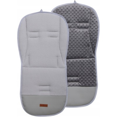 Dwustronna wkładka do wózka PREMIUM Babymam – wzór szary wafel