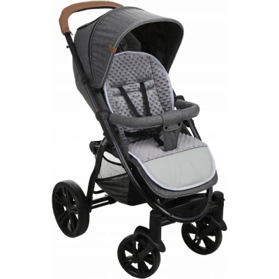 Dwustronna wkładka do wózka PREMIUM Babymam – wzór szary wafel