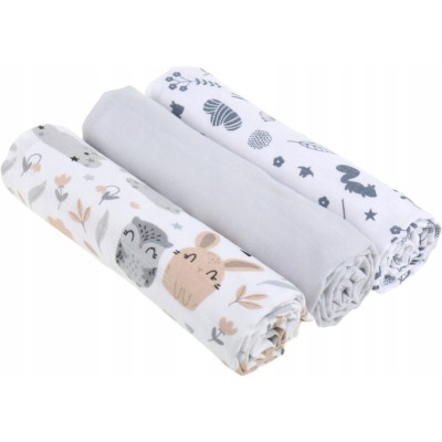 Pieluszki muślinowe PREMIUM 3 szt. – Lesni przyjaciele| Babymam