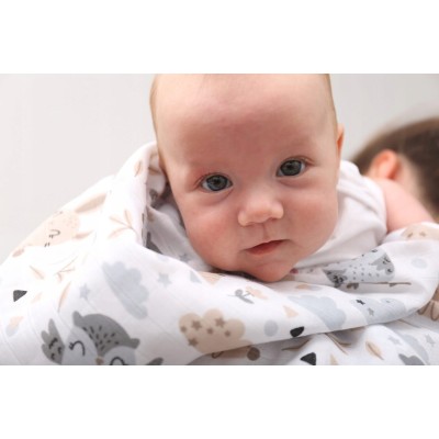 Multifunkcjonalny otulacz muślinowy 120x120 cm – Babymam