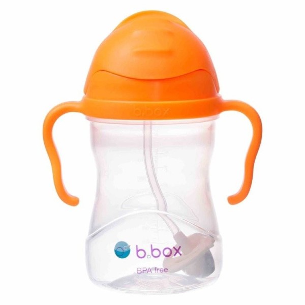 Bidon dla dzieci kubek niekapek ze słomką b.box | pomarańczowy 240ml 6m+