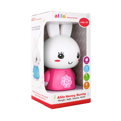 Alilo Honey Bunny G6 – króliczek edukacyjny z MP3, lampką nocną i bajkami | różowy