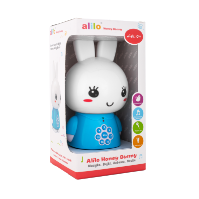 Alilo Honey Bunny G6 – króliczek edukacyjny z MP3, lampką nocną i bajkami | niebieski