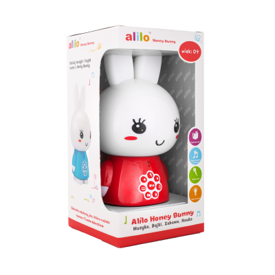 Alilo Honey Bunny G6 – króliczek edukacyjny z MP3, lampką nocną i bajkami |czerwony