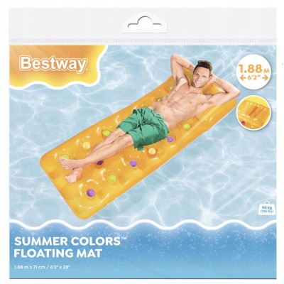 Nadmuchiwany materac do pływania z zagłówkiem – wygoda i trwałość na wakacje | Bestway 43014P Nadmuchiwany materac do pływania z zagłówkiem – wygoda i trwałość na wakacje | Bestway 43014P