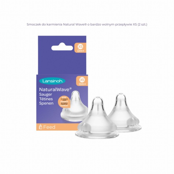 Smoczek do karmienia Natural Wave Lansinoh |wolnym przepływie S 1m+ 2szt