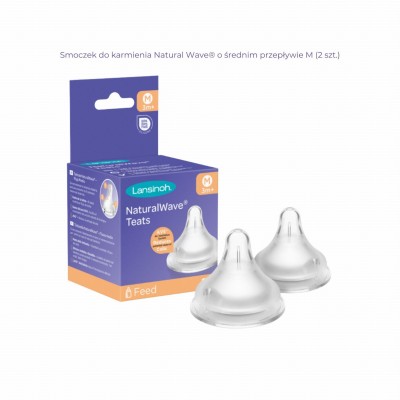 Smoczki Lansinoh M 3+ – Naturalne karmienie, miękki silikon, mniej kolek | 2 sztuki