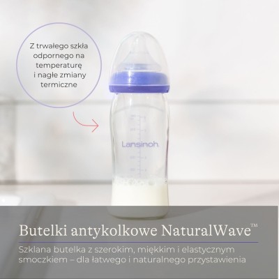 Szklana butelka Lansinoh 240 ml – Bezpieczny, ekologiczny wybór od trzeciego miesiąca Szklana butelka Lansinoh 240 ml – Bezpieczny, ekologiczny wybór od trzeciego miesiąca