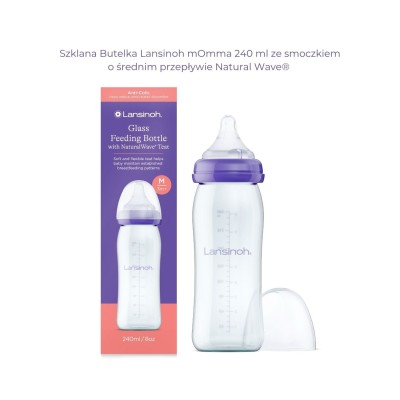 Szklana butelka Lansinoh 240 ml – Bezpieczny, ekologiczny wybór od trzeciego miesiąca Szklana butelka Lansinoh 240 ml – Bezpieczny, ekologiczny wybór od trzeciego miesiąca