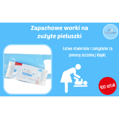 Pachnące Worki na Zużyte Pieluchy – 100 szt. | Świeżość, Higiena i Wygoda dla Rodziców Pachnące Worki na Zużyte Pieluchy – 100 szt. | Świeżość, Higiena i Wygoda dla Rodziców