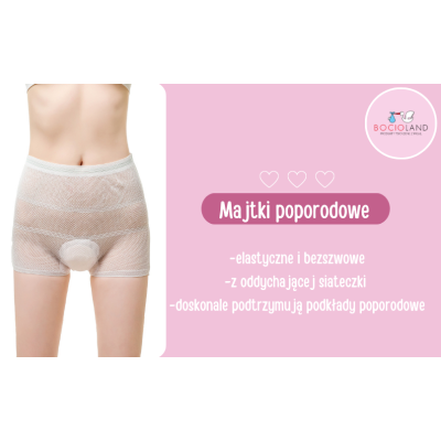 BOCIOLAND Majtki Poporodowe Siateczkowe xL – 2 szt. | Komfort Po Porodzie
