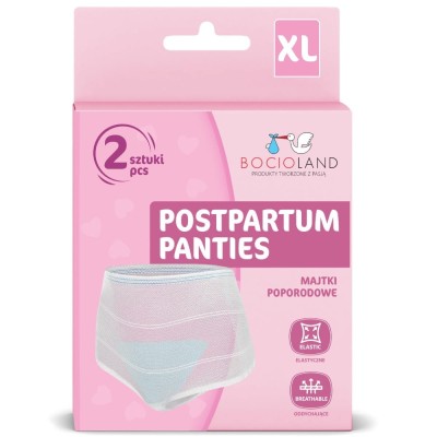 BOCIOLAND Majtki Poporodowe Siateczkowe xL – 2 szt. | Komfort Po Porodzie