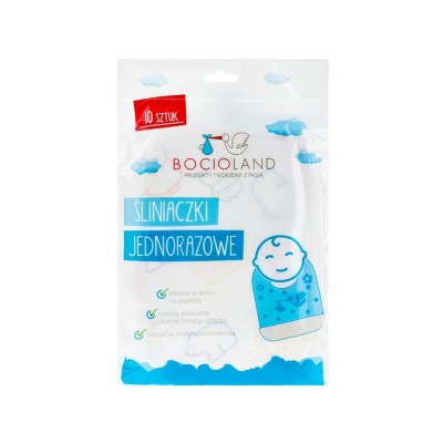 Śliniaki Jednorazowe BOCIOLAND z Kieszonką – 10 szt. | Czystość i Spokój podczas Karmienia