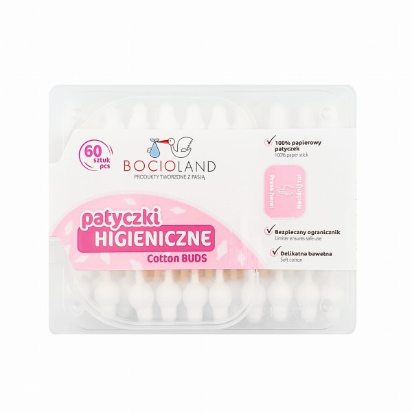Bocioland patyczki higieniczne od 1. dnia życia 60szt