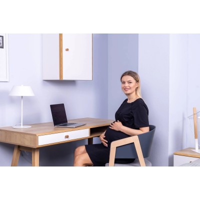 Czarna Koszula Nocna Ciążowa i do Karmienia M – 100% Bawełna | Infantilo