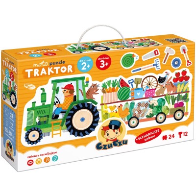 Puzzle 24 Moto Traktor CzuCzu – edukacyjne puzzle podłogowe dla dzieci +2 | Bright Junior Media