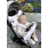 Infantilo wkładka do wózka spacerówki dwustronny zestaw 4w1 Velvet lemon beige beżowy