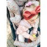 Infantilo wkładka do wózka spacerówki dwustronny zestaw 4w1 Velvet spring meadow lukrowy