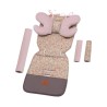 Infantilo wkładka do wózka spacerówki dwustronny zestaw 4w1 Velvet spring meadow lukrowy