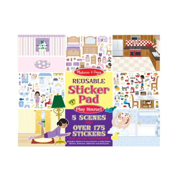 Melissa & Doug naklejki wielorazowe 175 szt zabawa w dom 3+