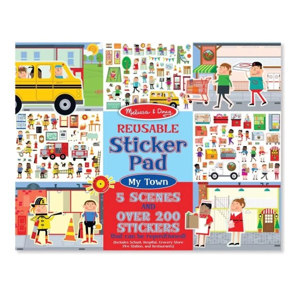 Melissa & Doug naklejki wielorazowe 200 szt miasto: zawody i miejsca  3+