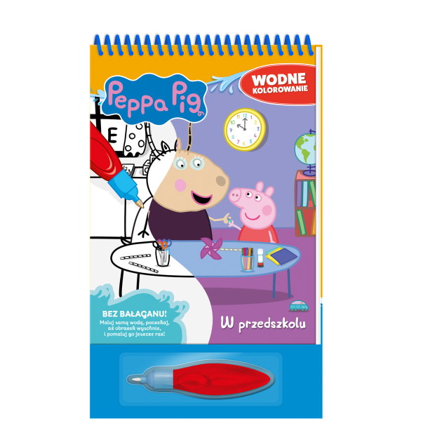Świnka Peppa W przedszkolu – kolorowanka wodna z zadaniami, wielokrotnego użytku