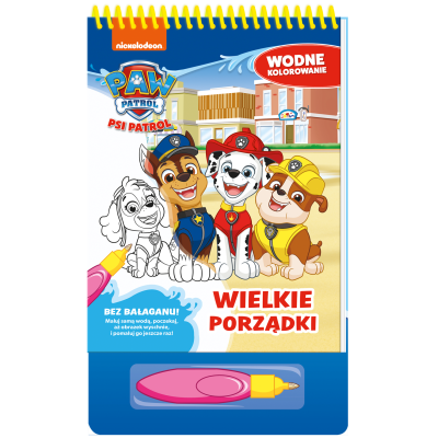 Wielkie porządki – kolorowanka wodna Psi Patrol z zadaniami Wielkie porządki – kolorowanka wodna Psi Patrol z zadaniami