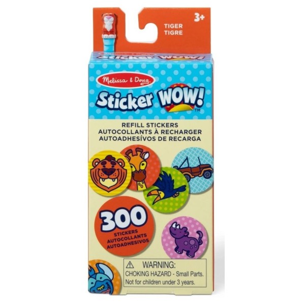 Sticker wow 300 naklejek tygrys | Uzupełnienie do stempelków Melissa & Doug