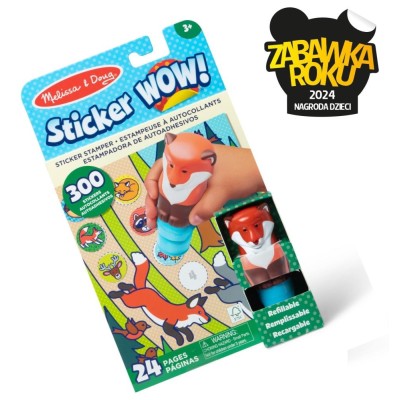Sticker WOW Lisek – książeczka ze stempelkiem i 300 naklejkami leśnymi | Zabawka Roku 2024