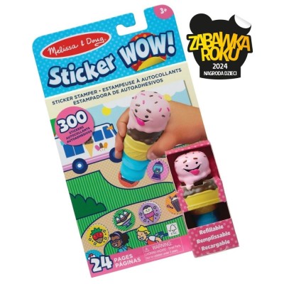 Sticker WOW! Lód – książeczka ze stempelkiem i 300 naklejkami | Zabawka Roku 2024