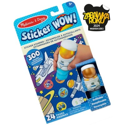 Sticker WOW! Astronauta – książeczka ze stemplem i 300 naklejkami | Zabawka Roku 2024