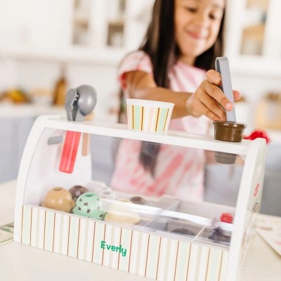 Drewniana lodziarnia Melissa & Doug – edukacyjna zabawka sklepikowa dla dzieci 3+