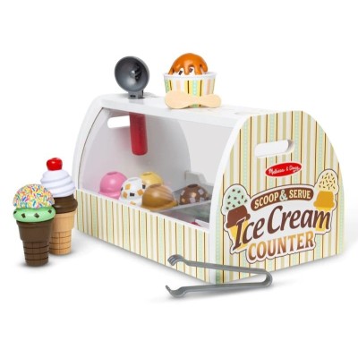 Drewniana lodziarnia Melissa & Doug – edukacyjna zabawka sklepikowa dla dzieci 3+