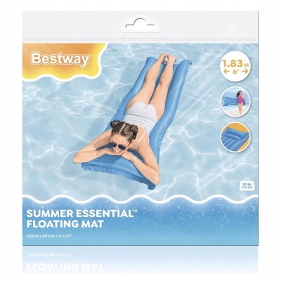 Dmuchany materac do pływania 183x69 cm – komfortowy i wytrzymały na wodę | Bestway 44007