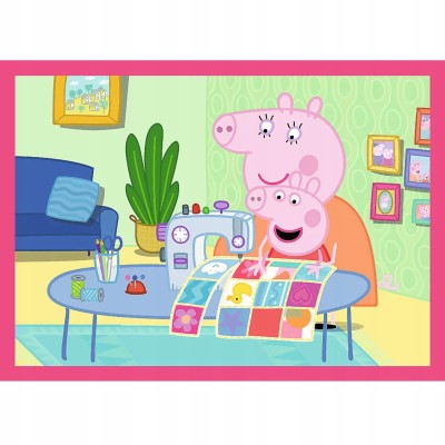 Puzzle 4w1 Świnka Peppa – Peppa uwielbia przygody | Ekologiczne puzzle dla dzieci Trefl 34672