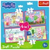 Puzzle 4 w 1 Świnka Peppa Peppa uwielbia przygody Trefl 34672