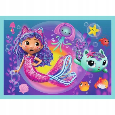 Puzzle 4w1 Koci domek Gabi – Zestaw edukacyjny dla dzieci | Trefl