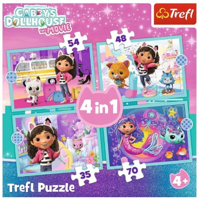 Puzzle 4w1 Koci domek Gabi – Zestaw edukacyjny dla dzieci | Trefl