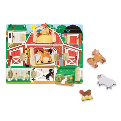 Wesoła farma drewniana zabawka Melissa & Doug – edukacyjna układanka dla dzieci 3+ Wesoła farma drewniana zabawka Melissa & Doug – edukacyjna układanka dla dzieci 3+