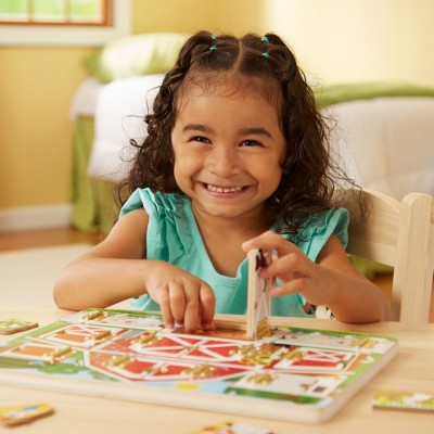 Wesoła farma drewniana zabawka Melissa & Doug – edukacyjna układanka dla dzieci 3+ Wesoła farma drewniana zabawka Melissa & Doug – edukacyjna układanka dla dzieci 3+